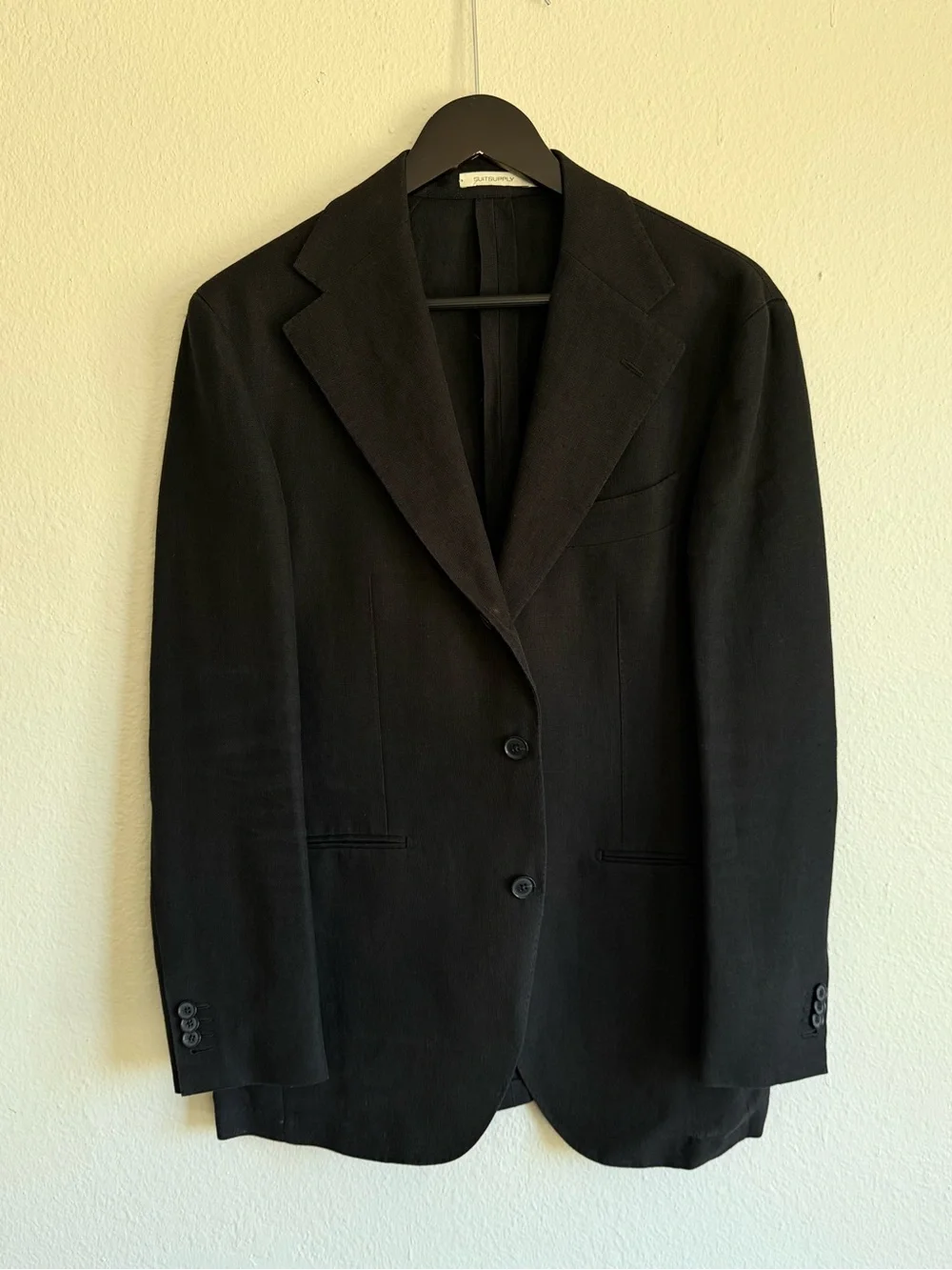 Suitsupply Black Pure Linen “Roma” Suit 36R